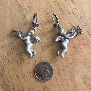 Kirks Folly hanging cherub earrings